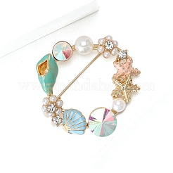 Ring with Conch & Starfish Enamel Pin&nbsp;PW-WG7F467-01