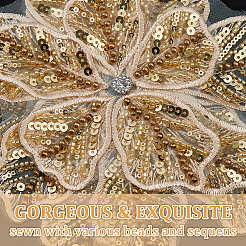 2Pcs Flower Glitter with Rhinestone Decorative Corsages for Clothing Accessories&nbsp;PATC-FH0001-31
