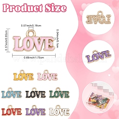 32Pcs 8 Colors Valentine's Day Theme Alloy Enamel Pendants&nbsp;ENAM-YW0008-76