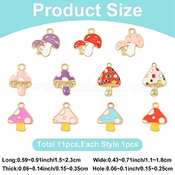 11Pcs 11 Styles Autumn Theme Alloy Enamel Pendants&nbsp;ENAM-YW0008-49