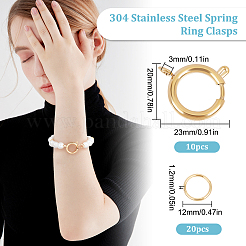 10Pcs 2 Colors 304 Stainless Steel Spring Ring Clasps&nbsp;STAS-BBC0001-96