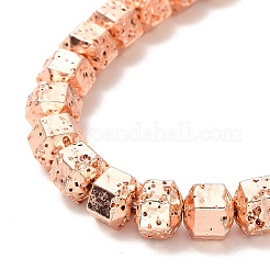 Electroplated Natural Lava Rock Beads Strands&nbsp;G-G984-05RG