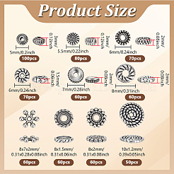 670Pcs 10 Styles Tibetan Style Spacer Beads&nbsp;TIBEB-PH0005-45
