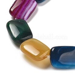 Natural Banded Agate Beads Strands&nbsp;G-K392-B10-13x18mm