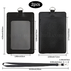 2Pcs Rectangle PU Leather ID Card Holder&nbsp;AJEW-SC0031-19