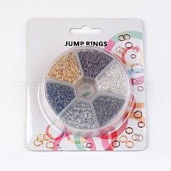 1 Box 6 Color Iron Open Jump Rings&nbsp;IFIN-JP0012-5mm