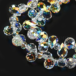 Electroplate Transparent Glass Beads Strands&nbsp;EGLA-P052-01A-AB02