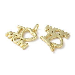 Mother's Day Rack Plating Brass Charms&nbsp;KK-P245-05G