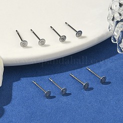 Non-Tarnish 316 Surgical Stainless Steel Flat Round Blank Peg Stud Earring Settings&nbsp;STAS-R073-06G