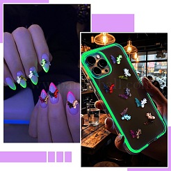 40Pcs 8 Styles Luminous Resin Butterfly with Flower Cabochons&nbsp;CRES-TA0001-98