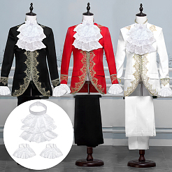 Polyester Detachable Lace Ruffle Collar & Sleeves Set&nbsp;AJEW-WH0248-638B