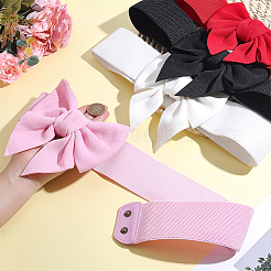 4Pcs 4 Colors Cotton Bowknot Elastic Waist Belts for Women&nbsp;AJEW-HY0003-35
