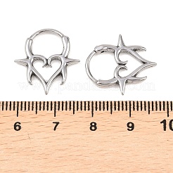 Spiked Heart 316 Stainless Steel Cartilage Earrings&nbsp;AJEW-C044-13AS