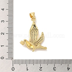 Rack Plating Brass Micro Pave Clear Cubic Zirconia Pendants&nbsp;KK-C047-20C-G