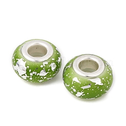 Opaque Resin Rondelle European Beads&nbsp;RESI-Z046-03G