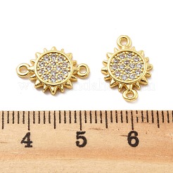 Brass Micro Pave Clear Cubic Zirconia Connector Charms&nbsp;KK-P304-01G