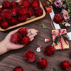 32Pcs Faux Fur Soft Sequins Pompom Ball&nbsp;DIY-SC0033-96C