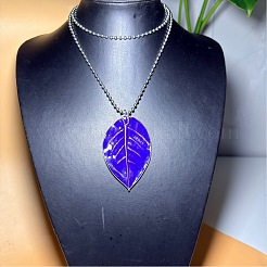 Vintage European Zinc Alloy Enamel Leaf Pendant Necklaces for Women Men&nbsp;IL1347