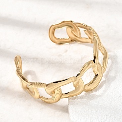 Boho 304 Stainless Steel Twisted Link Cuff Bangles&nbsp;SA-CBA1E89-01D-G
