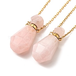 Openable Faceted Natural & Synthetic Mixed Stone Perfume Bottle Pendant Necklaces for Women&nbsp;NJEW-F296-03G