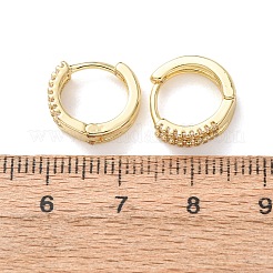 Brass Micro Pave Cubic Zirconia Hoop Earrings&nbsp;KK-CBA90BB-07G