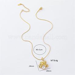 3Pcs Stainless Steel Crystal Rhinestone Flower Pendant Necklaces for Women&nbsp;LR1845