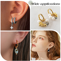12Pairs 2 Colors 304 Stainless Steel Huggie Hoop Earrings&nbsp;EJEW-SC0001-96