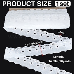16 Yards Polyester Lace Trim Ribbon&nbsp;OCOR-WH0070-179A