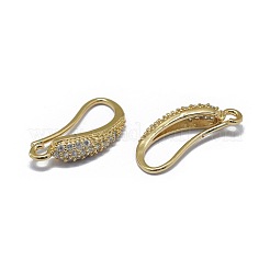 Brass Micro Pave Cubic Zirconia Earring Hooks&nbsp;ZIRC-L079-01G