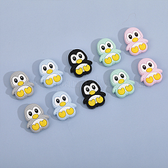 10Pcs 5 Colors Penguin Food Grade Eco-Friendly Silicone Focal Beads&nbsp;SIL-GO0001-13