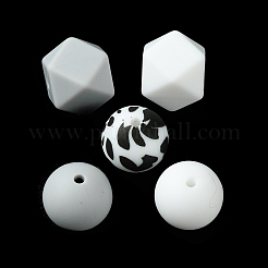 Round/Polygon Food Grade Silicone Focal Beads&nbsp;SIL-F003-06D