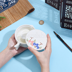 Fish Shape Ceramics Ink Plate with Handle&nbsp;DJEW-WH0027-05B