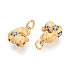 925 Sterling Silver Dodger Blue Enamel Horse Charms&nbsp;STER-T008-67G