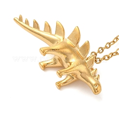 Dinosaur Brass Pendant Necklaces&nbsp;NJEW-B114-01G-01