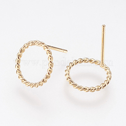 Long-Lasting Plated Brass Stud Earrings&nbsp;KK-K227-058G-NF