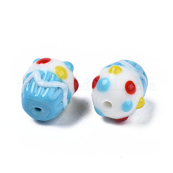 Handmade Bumpy Lampwork Beads Strands&nbsp;LAMP-N021-030