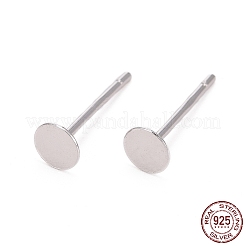 Anti-Tarnish Rhodium Plated 925 Sterling Silver Ear Stud Findings&nbsp;STER-A003-80