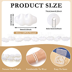 2 Strands Natural Trochus Shell Beads Strands&nbsp;SHEL-TA0001-20