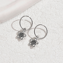 Brass Flower Hoop Earrings&nbsp;FK9101