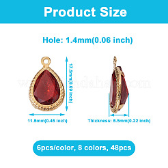 48Pcs 8 Colors  Faceted Resin Rhinestone Pendants&nbsp;RESI-CW0001-18
