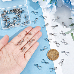 60Pcs 201 Stainless Steel Pendant Pinch Bails&nbsp;STAS-UN0049-40