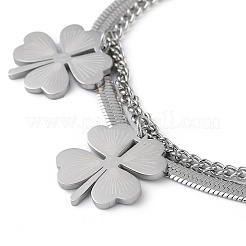 Non-Tarnish 304 Stainless SteelDouble-Layer Multi-strand Bracelet&nbsp;STAS-Z055-03P