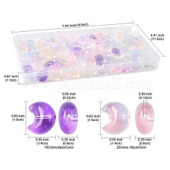 100Pcs 12 Styles Baking Paint Transparent Glass Beads&nbsp;DGLA-FS0001-26