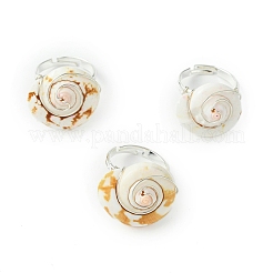 Natural Shiva Eye Shell Finger Rings&nbsp;RJEW-TA00174