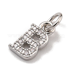 Initial Letter Brass with Cubic Zirconia Charms&nbsp;KK-Q814-26B-P