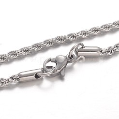 Non-Tarnish 304 Stainless Steel Rope Chain Necklaces&nbsp;NJEW-F195-05C-P