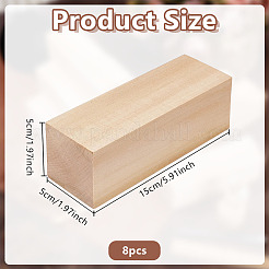 8Pcs Unfinished Wood Craft Block&nbsp;WOOD-OC0004-45