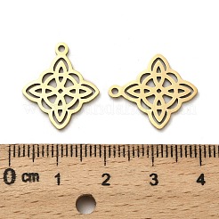 201 Stainless Steel Rhombus Pendants&nbsp;STAS-R166-01G