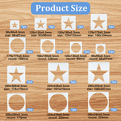 14Pcs Square PET Hollow Out Drawing Painting Stencils&nbsp;DIY-WH0308-410C