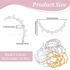 36Pcs 3 Colors Zinc Alloy Curved Chandelier Component Links&nbsp;FIND-SC0024-16